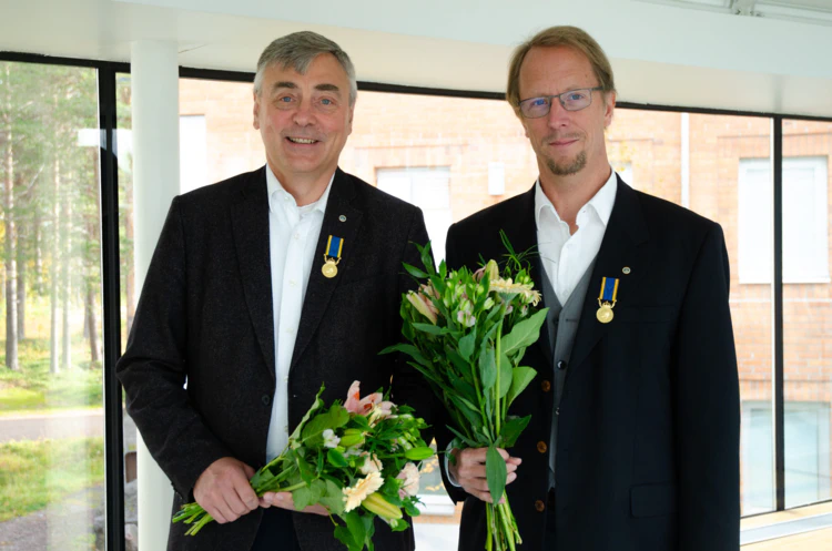 Stas Barabash och Hans Nilsson har verkat i rymdforskningens tjänst i 30 år. Foto: Annelie Klint N./IRF