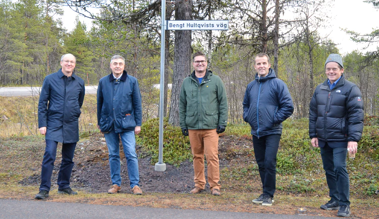 Olle Norberg, vicerektor rymd, Luleå tekniska universitet, Stas Barabash, föreståndare, Institutet för rymdfysik, Stefan Sydberg, 2:a vice ordförande i kommunstyrelsen, Gunnar Selberg, kommunalråd i Kiruna, Craig Heinselman, direktör, EISCAT Scientific Association. Foto: Annelie Klint Nilsson, IRF