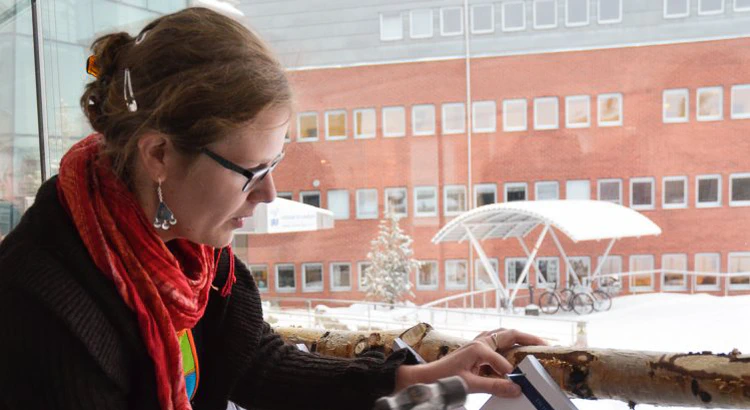 Audrey Schillings "nails" her thesis, about oxygen outflow from the Earth's atmosphere, at the Space Campus in Kiruna, Sweden Audrey Schillings "nails" her thesis, about oxygen outflow from the Earth's atmosphere, at the Space Campus in Kiruna, Sweden