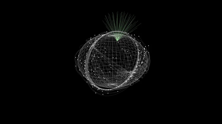 Simulation, fragment from Kosmos-1408 in orbit around Earth togheter with radar. llustration: Daniel Kastinen.