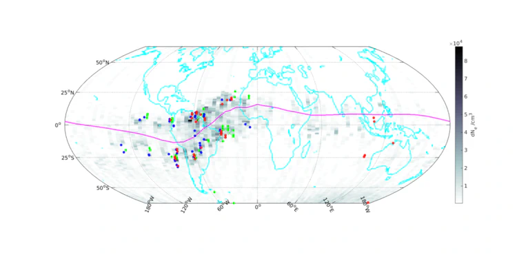 Swarm ionospheric irregularities. Image: IRF/ESA