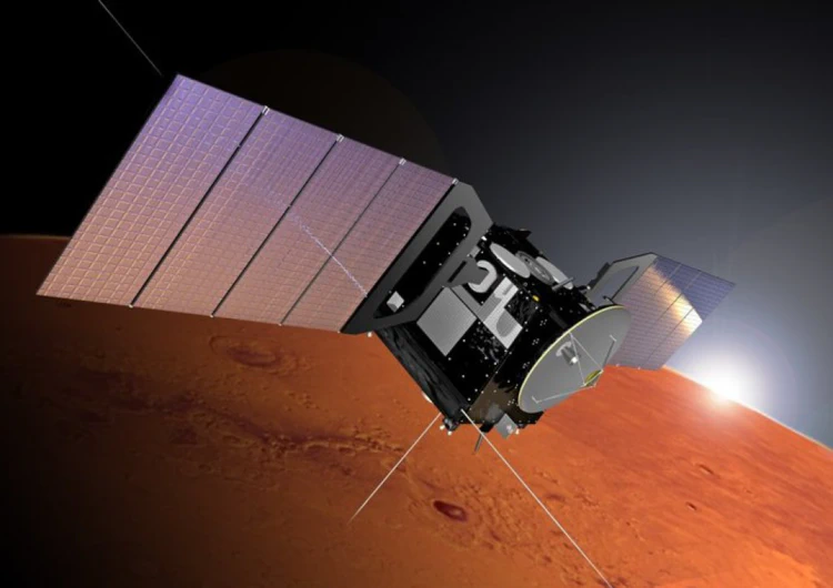 Mars Express in orbit over Mars. Image: ESA