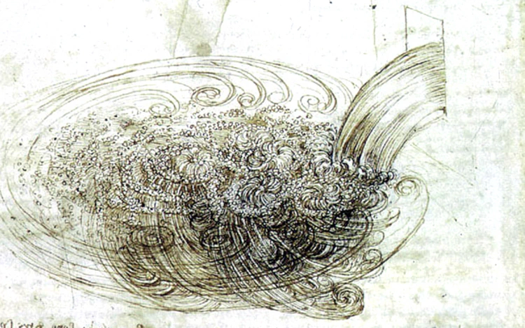 Whirlpools of water. Image: Leonardo da Vinci, RL 12660, Windsor, Royal Library.