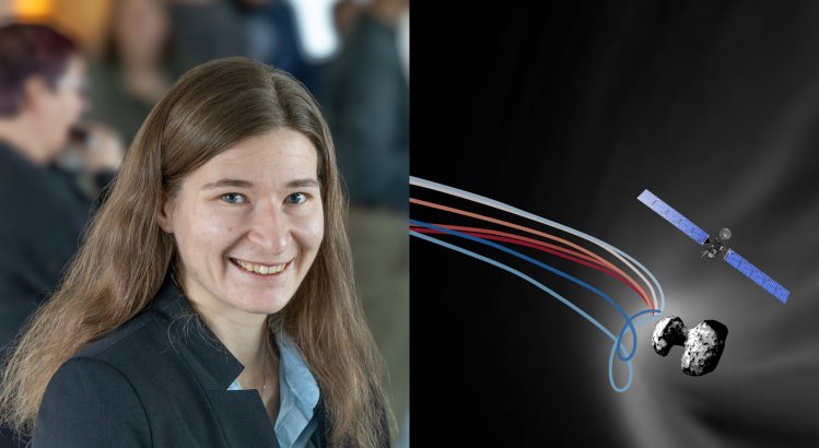 Anja Möslinger och illustration från avhandlingen Physics at sub-ion-gyroradius scales near low-activity comets